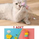 Elastik Kendinden Yapiskanli Renkli Kedi Oyun Oltasi Kedi Oyuncagi
