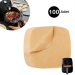 100 Adet Air Fryer Pişirme Kağıdı Tek Kullanımlık Yağ Su Geçirmez Yapışmaz Deliksiz Düz Kare Model - Görsel 3