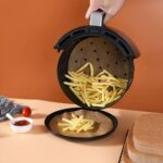 200 Adet Air Fryer Pişirme Kağıdı Tek Kullanımlık Hava Fritöz Yağlı Kağıdı Yuvarlak Delikli ve Tabak Model - Görsel 2