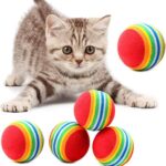 3lü Gökkuşağı Sünger Kedi Köpek Çiğneme Oyun Topu 4,2 cm