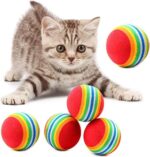 3lü Gökkuşağı Sünger Kedi Köpek Çiğneme Oyun Topu 4,2 cm