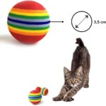 3lü Gökkuşağı Sünger Kedi Köpek Çiğneme Oyun Topu 4,2 cm - Görsel 5