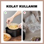 50 Adet Airfryer Pişirme Kağıdı Model PVC (Oval, 20 CM) - Görsel 6