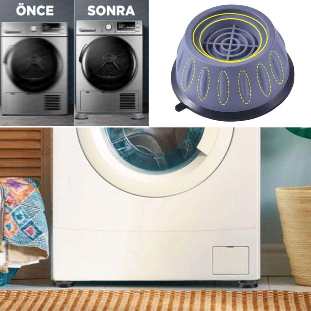 Titreşim Önleyici Çamaşır Makinesi Ayağı 4lü Set | Gürültü Azaltıcı Kaymaz Ped