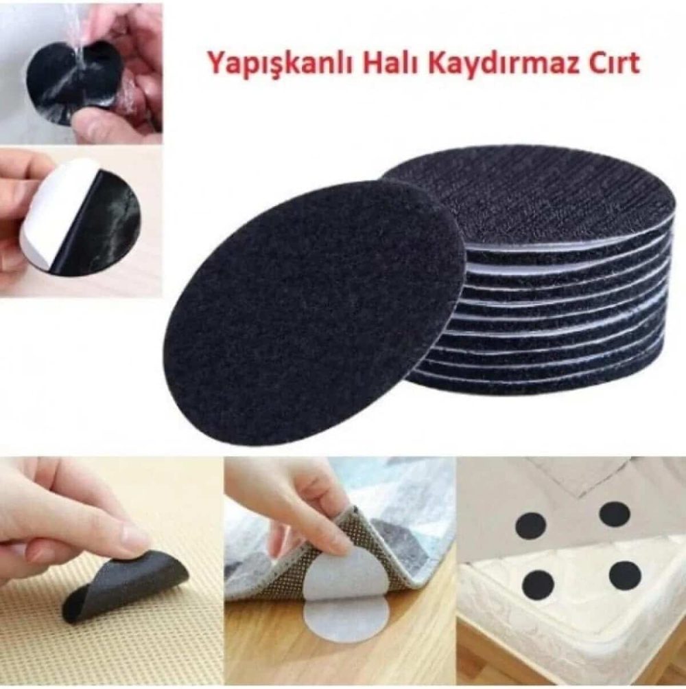 Halı Kilim Nevresim Örtü Kaydırmaz Minder Cırt Bant Seti Yapışkanlı Halı Kaydırmaz 10 Adet
