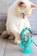 Vantuzlu Zilli İnteraktif Dönebilen Mama Kaplı Renkli Eğlenceli Eğitici Kedi Oyuncağı - Görsel 8