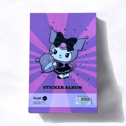 Mor-Pembe Kuromi Sticker Albümü Kuromi Gotik Sticker Defteri – Mor ve Pembe Çizgi Karakter Koleksiyonu