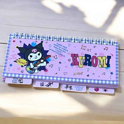 Kuromi Sekmeli Spiral Not Defteri – Kareli, Çizgili, Noktalı Defter ve Düz Sayfa Düzeni ile Çok Amaçlı Planlayıcı