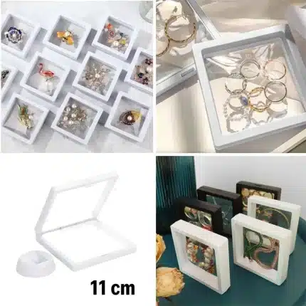 Standlı 3D takı saklama kutusu farklı görünümler