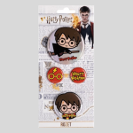 Harry Potter Lisanslı 4’lü Karikatür Rozet Seti, Koleksiyonluk Metal Rozetler