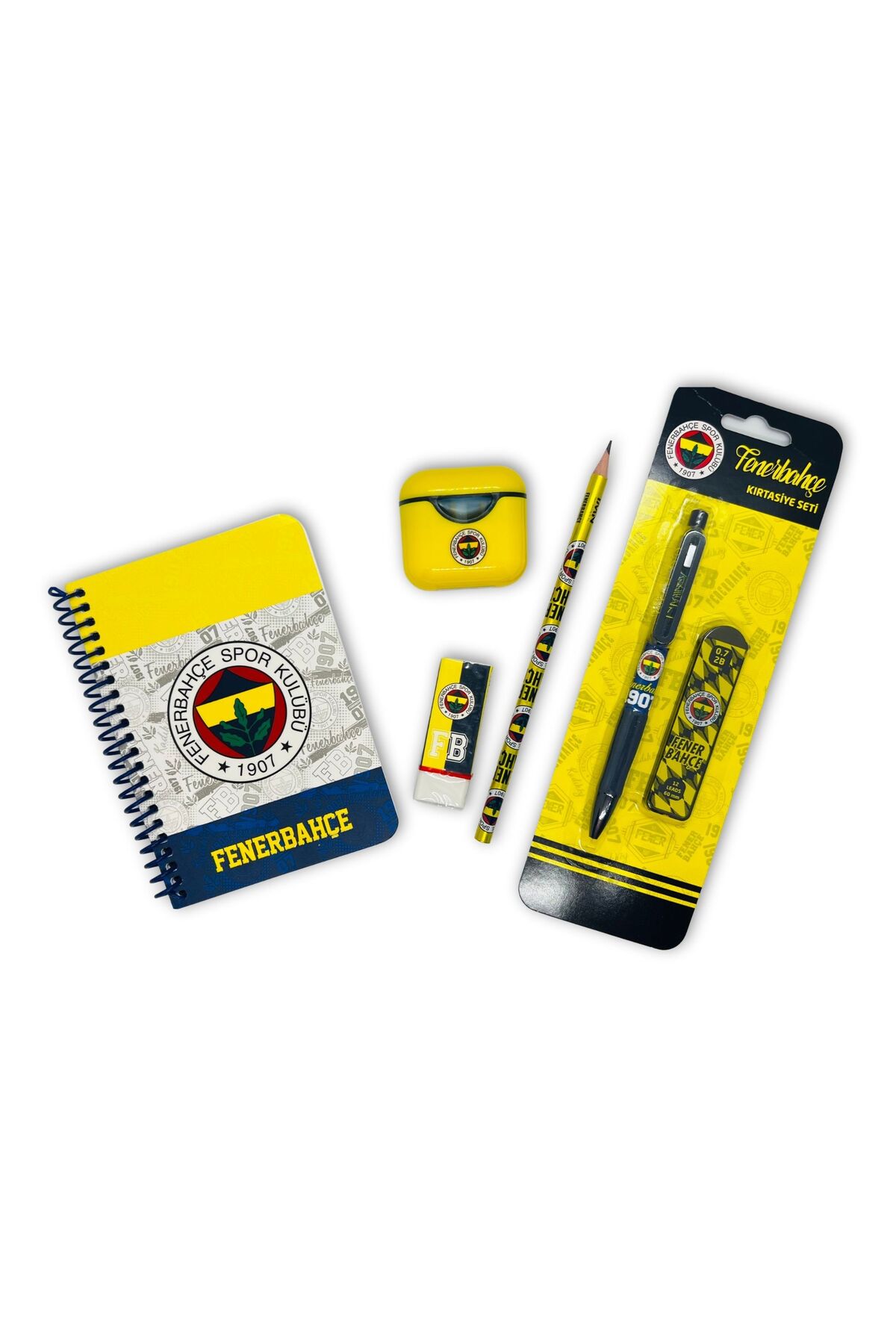 bgafbset002 Fenerbahçe Lisanslı 6 Parça Kırtasiye Seti, Fenerbahçeli FB Taraftar Okul ve Öğrenci Seti - Görsel 1