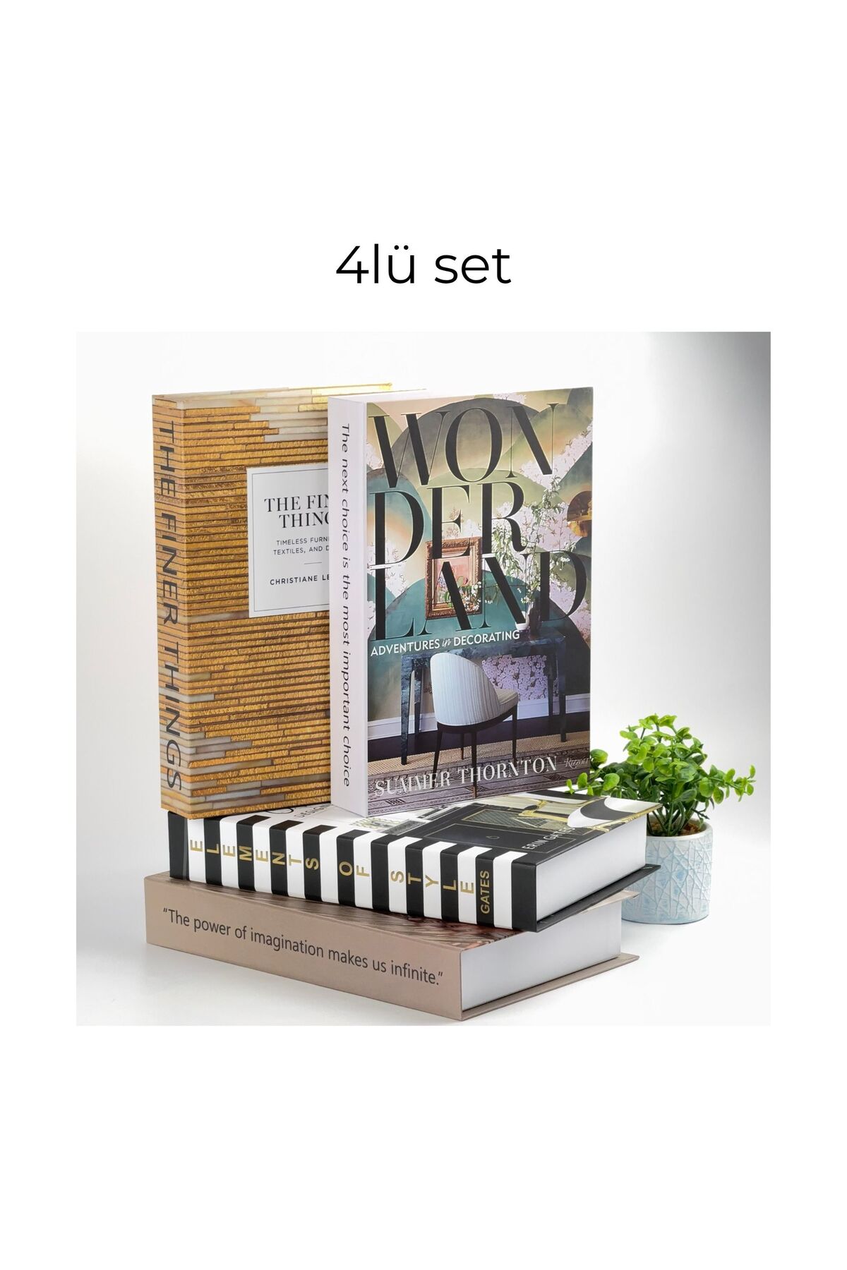 Kitap Görünümlü Dekoratif Kutular 4 adet set