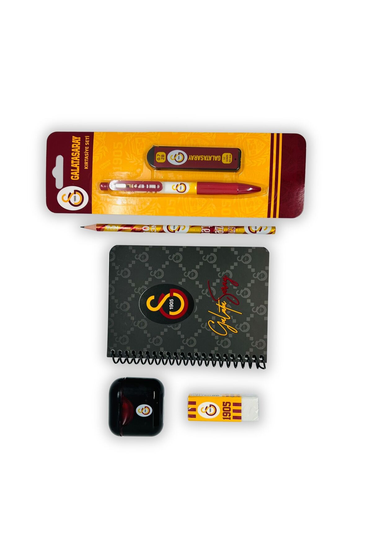 Galatasaray Lisanslı Kırtasiye Seti GS Taraftar Öğrenci Okul Seti, Sarı Kırmızı Hediye Set 3