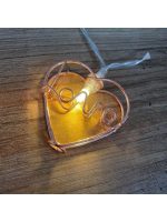 Kalpli love yazılı LED ışık zinciri görünüm