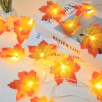 Kitapların üzerinde Sonbahar yaprak temalı LED