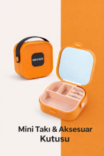 Aynalı Mini Aksesuar ve Takı Kutusu Turuncu