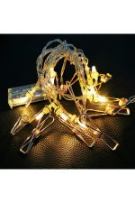 Rose Gold Metal Mandallı Fotoğraf Asma Led Işık Pilli Sıcak Beyaz Dekorasyon Zinciri - Görsel 6