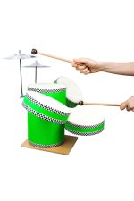 45 cm Deri Çocuklar İçin Bateri Seti (Yeşil) - Görsel 2
