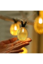 Metal Ananas Figürlü 10lu LED Işık Zinciri, Dekoratif Ev, Parti, Yılbaşı ve Oda Süsleme Aydınlatma - Görsel 2