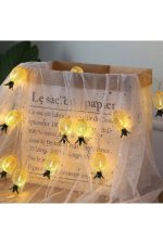 Metal Ananas Figürlü 10lu LED Işık Zinciri, Dekoratif Ev, Parti, Yılbaşı ve Oda Süsleme Aydınlatma - Görsel 6