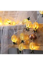 Metal Ananas Figürlü 10lu LED Işık Zinciri, Dekoratif Ev, Parti, Yılbaşı ve Oda Süsleme Aydınlatma - Görsel 8