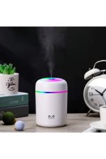 USB Bağlantılı Renkli Işıklı 300 ml Ultrasonik Hava Nemlendirici & Buhar Difüzörü, Aromaterapi - Görsel 3