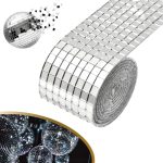 BakGelAl 1 Metre Uzunluğunda Gümüş Renk Aynalı Mozaik Taşlı Dekor Bandı 4 cm x 1 mt