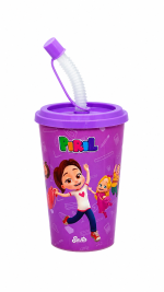 Bakgelal Pırıl Lisanslı Pipetli Çocuk Bardak – Fuşya Renk