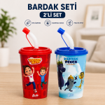 BakGelAl Rafadan Tayfa & Kaptan Pengu ve Arkadaşları Lisanslı Pipetli Çocuk, Eğlenceli Parti Bardağı