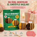 BakGelAl Hello Adorable Amigurumi Arı Yapım Kiti – 2 Adet BFF Kendin Yap Hobi Seti, Türkçe Anlatımlı - Görsel 2