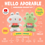 BakGelAl Hello Adorable Amigurumi Kurbağa Yapım Kiti , Kendin Yap Hobi Seti, Türkçe Anlatımlı - Görsel 2