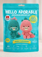 BakGelAl Hello Adorable Amigurumi Dinozor Yapım Kiti – 2 Adet Sevimli Dinozor BFF,  Türkçe Anlatımlı