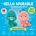 BakGelAl Hello Adorable Amigurumi Dinozor Yapım Kiti – 2 Adet Sevimli Dinozor BFF,  Türkçe Anlatımlı - Görsel 4