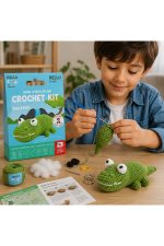Mini Amigurumi Timsah Yapım Kiti, Anahtarlık DIY Hobi Seti, Video Anlatımlı - Görsel 5