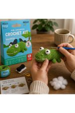 Mini Amigurumi Timsah Yapım Kiti, Anahtarlık DIY Hobi Seti, Video Anlatımlı - Görsel 6