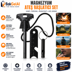 BakGelAl Magnezyum Ateş Başlatıcı Düdüklü Çakmak Taşı Kamp Survival Bushcraft Ateş Yakıcı - Görsel 2