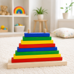 BakGelAl Ahşap Dikdörtgen Sıralama Oyuncağı Montessori Eğitici Renk ve Boyut Eşleştirme 3+ Yaş - Görsel 2