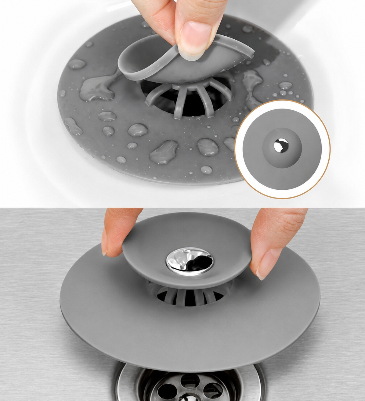 71de3549d4363a840225a624a69e9832-1.png BakGelAl Basmalı Silikon Gider Tıkacı Lavabo Süzgeci Mutfak Banyo Küvet Gider Filtresi - Görsel 1
