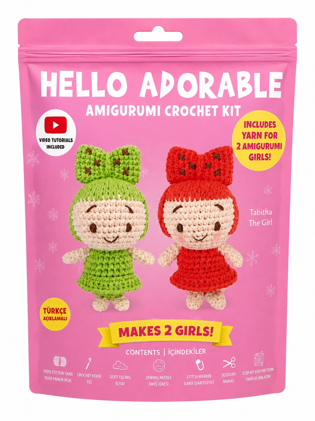 chatgpt-image-1-tem-2026-14-21-03-1782932290-1.jpeg BakGelAl Hello Adorable Amigurumi Kız Bebek Yapım Kiti – 2'li BFF Kendin Yap Örgü Hobi Seti - Görsel 1