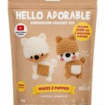 BakGelAl Hello Adorable Amigurumi Köpek Yapım Kiti – 2'li BFF Kendin Yap Örgü ve Hobi Seti