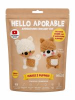 BakGelAl Hello Adorable Amigurumi Köpek Yapım Kiti – 2'li BFF Kendin Yap Örgü ve Hobi Seti