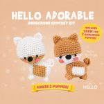 BakGelAl Hello Adorable Amigurumi Köpek Yapım Kiti – 2'li BFF Kendin Yap Örgü ve Hobi Seti - Görsel 4