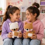 BakGelAl Hello Adorable Amigurumi Köpek Yapım Kiti – 2'li BFF Kendin Yap Örgü ve Hobi Seti - Görsel 6