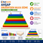 BakGelAl Ahşap Dikdörtgen Sıralama Oyuncağı Montessori Eğitici Renk ve Boyut Eşleştirme 3+ Yaş