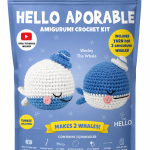 BakGelAl Hello Adorable Amigurumi Balina Yapım Kiti – 2 Adet BFF Sevimli Balina, Türkçe Anlatımlı
