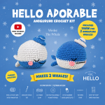 BakGelAl Hello Adorable Amigurumi Balina Yapım Kiti – 2 Adet BFF Sevimli Balina, Türkçe Anlatımlı - Görsel 2