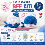 BakGelAl Hello Adorable Amigurumi Balina Yapım Kiti – 2 Adet BFF Sevimli Balina, Türkçe Anlatımlı - Görsel 6