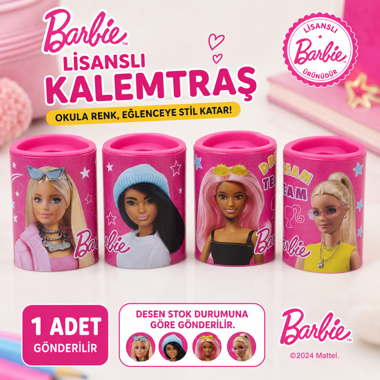 0b7483d2-fe88-42be-a081-a1500bf3dca5-2.jpeg BakGelAl Lisanslı Barbie Metal Kalemtraş Hazneli Tekli Çocuk Okul Kırtasiye Kalem Açacağı - Görsel 1