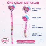 Barbie Resimli Kalpli Geçmeli Kurşun Kalem – Kız Çocuk Kırtasiye Kalemi - Görsel 4
