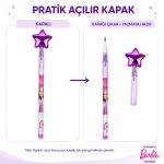 BakGelAl Barbie Yıldız Figürlü Geçmeli Silgili Kalem – Eğlenceli Kırtasiye Kalemi - Görsel 4